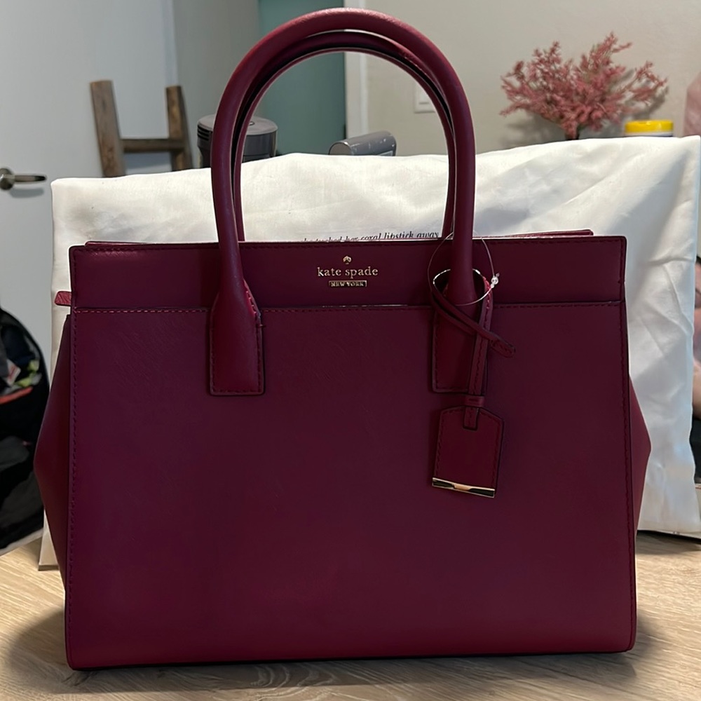 Kate Spade Cameron Street Candace Leather Top-Handle Bag Satchel, Tempra…